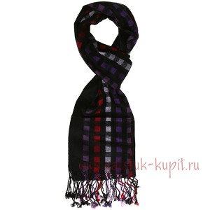 Черный вискозный шарф в полоску G-Faricetti SCH-5-822, купить в интернет-магазине с доставкой по России