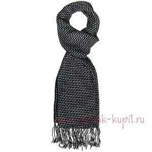 Черный вискозный шарф с узором G-Faricetti SCH-5-823, купить в интернет-магазине с доставкой по России