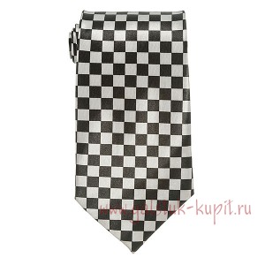 Мужской шелковистый галстук двухцветный в клетку Gold City G22CH-34-1033, купить в интернет-магазине с доставкой по России