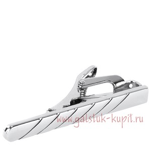Зажим в цвете серебро для узкого галстука Z-61-1337, купить в интернет-магазине с доставкой по России
