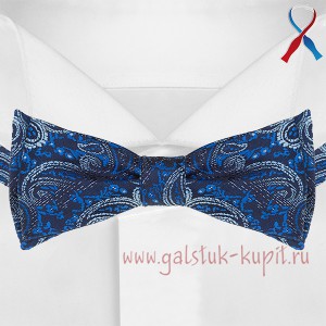 Синий галстук бабочка G-Faricetti BSI-65-1398 с узором Пейсли, купить в интернет-магазине с доставкой по России