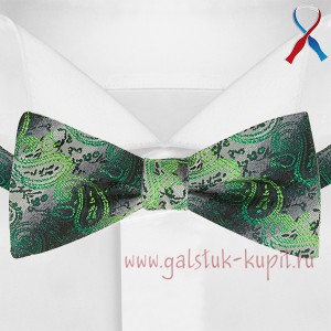 Зеленый галстук бабочка G-Faricetti BZL-65-1402 с узором пейсли, купить в интернет-магазине с доставкой по России