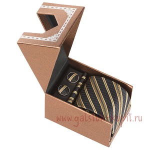 Подарочный набор для мужчин (галстук, платок, запонки) G-Faricetti N11R-75-1475, купить в интернет-магазине с доставкой по России