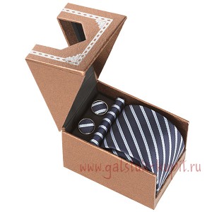 Набор подарочный для мужчин (галстук, запонки, платок) G-Faricetti N11SI-75-1479, купить в интернет-магазине с доставкой по России