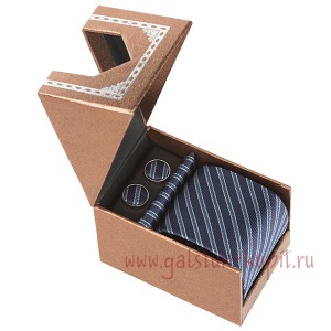 Галстук подарочный с запонками для мужчин G-Faricetti N11SI-75-1482, купить в интернет-магазине с доставкой по России