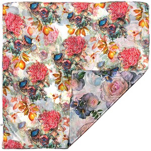 Двусторонний атласный платок с цветами Rossini KC312-A3, купить в интернет-магазине с доставкой по России