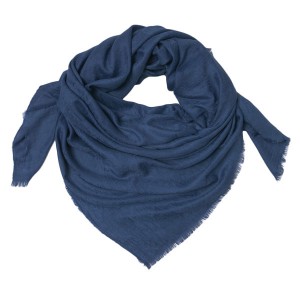 Шейный платок-шаль синего цвета однотонный с рисунком пейсли Rossini SH1659-8, купить в интернет-магазине с доставкой по России