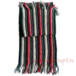 Серый с бордовым шарф в полоску Tricotier Fabrice 141122N-18/25, купить в интернет-магазине с доставкой по России
