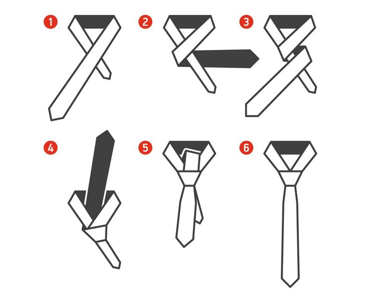 Как завязать галстук пошаговое