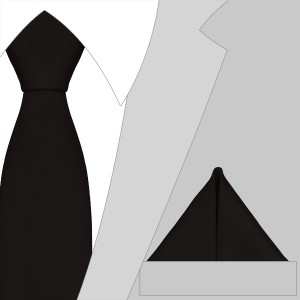 Набор мужской - черный галстук и платок Millionaire G33CH-7-1370, купить в интернет-магазине с доставкой по России