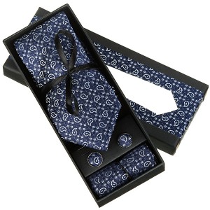 Галстук, запонки, платок в подарочном наборе для мужчин G-Faricetti N22SI-74-1461, купить в интернет-магазине с доставкой по России